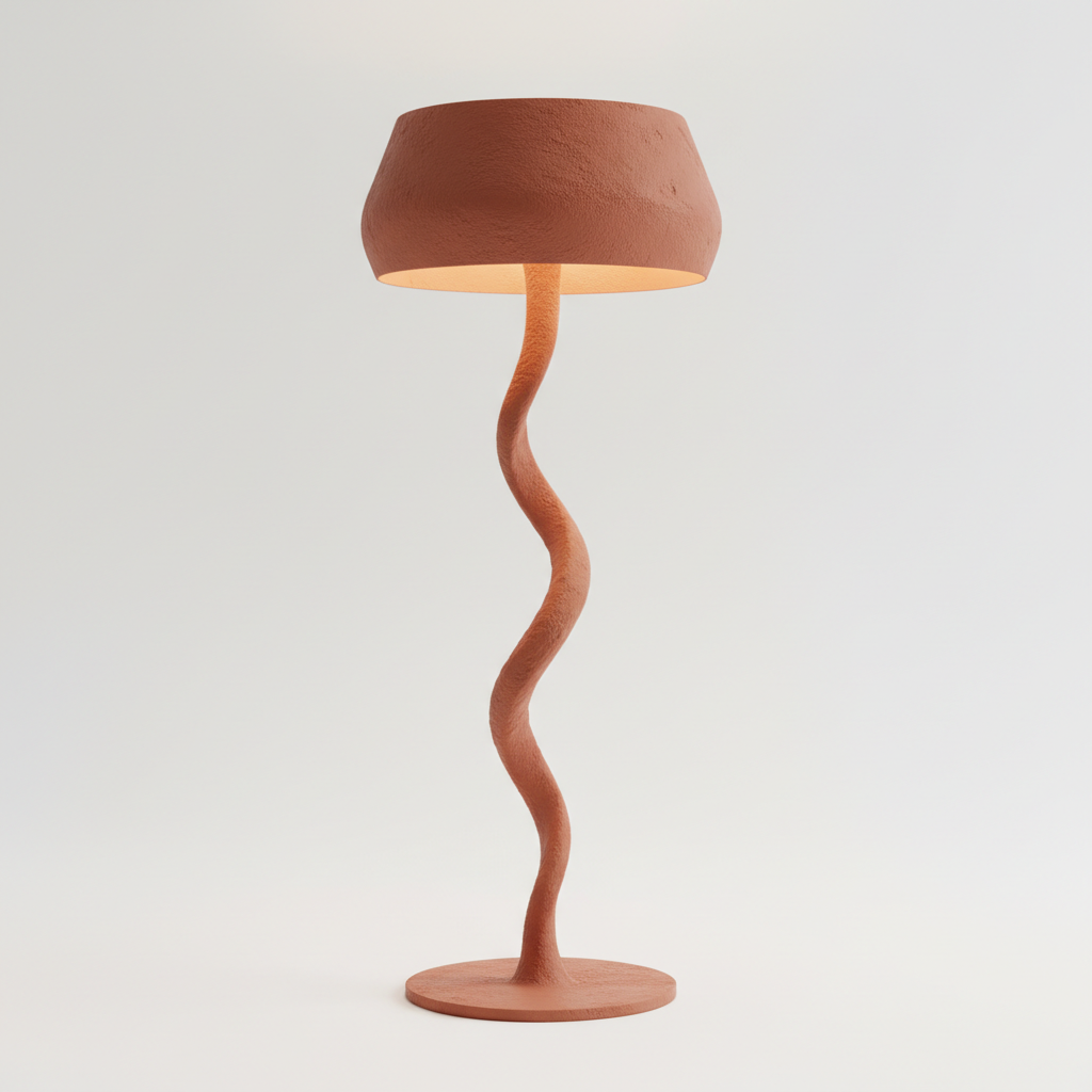 Lampadaire Sculptural Torsadé